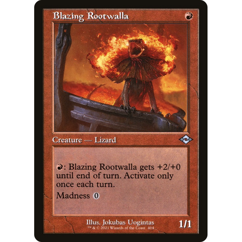 Blazing Rootwalla (MH2-404) – Modern Horizons 2 Etched Foil [Uncommon] Retro Frame