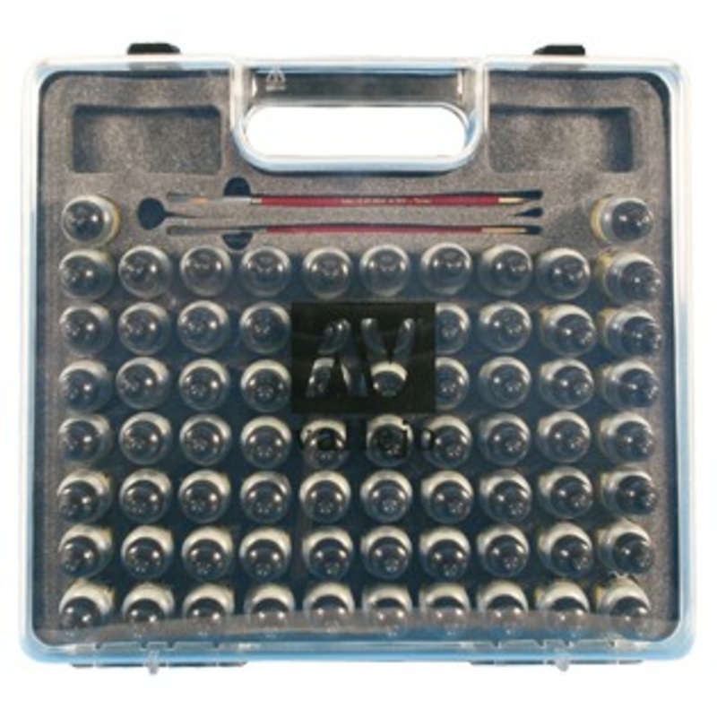 Model Air 72 Basic colours set + Brushes Plastic Case