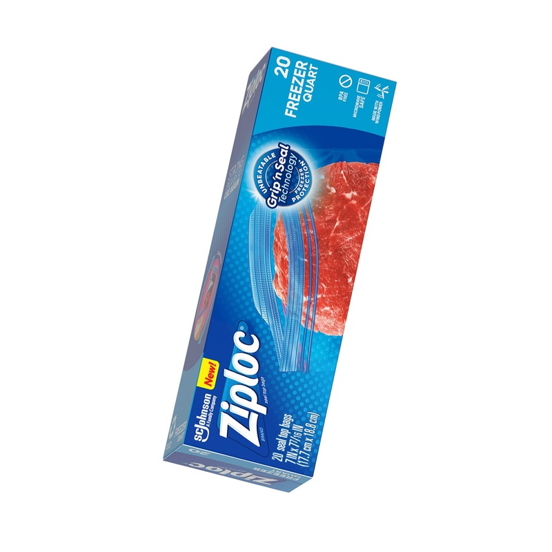 ZIPLOC FREEZER QUART EOT 20S|UNIT