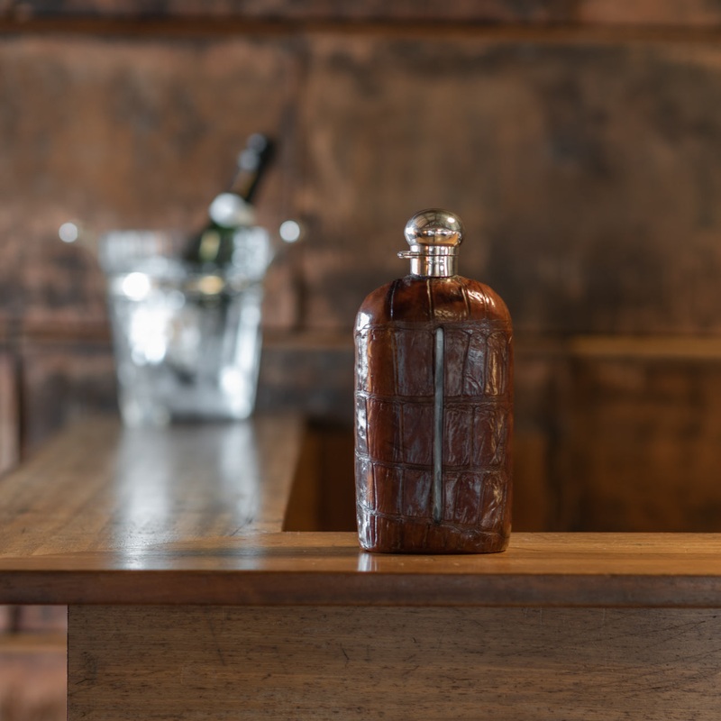 Large Crocodile Skin Flask