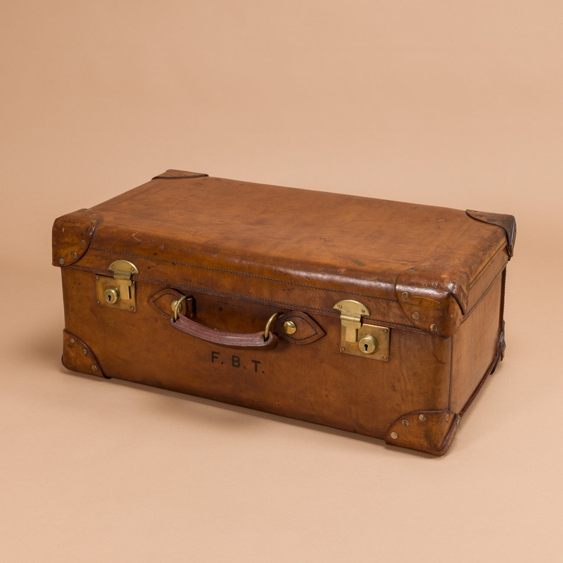 Leather Boot Trunk Initialled F.B.T.