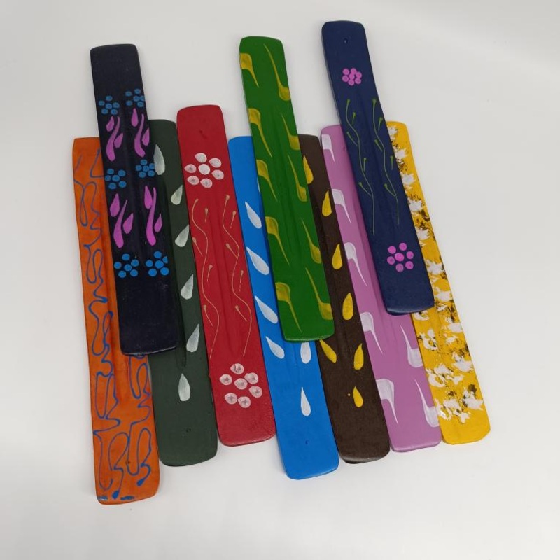 ‘Mango’ Wooden Incense Trays|Orange|Black|Khaki|Red|Blue|Brown|Pink|Navy|Yellow