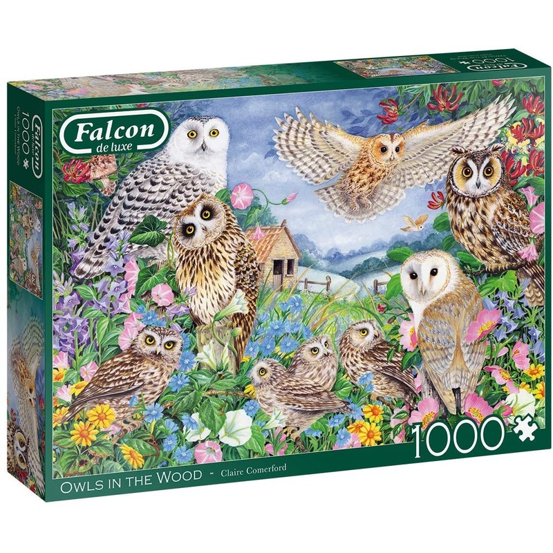 Jumbo 11286 Falcon de Luxe – Owls in The Wood 1000 Piece Jigsaw Puzzle