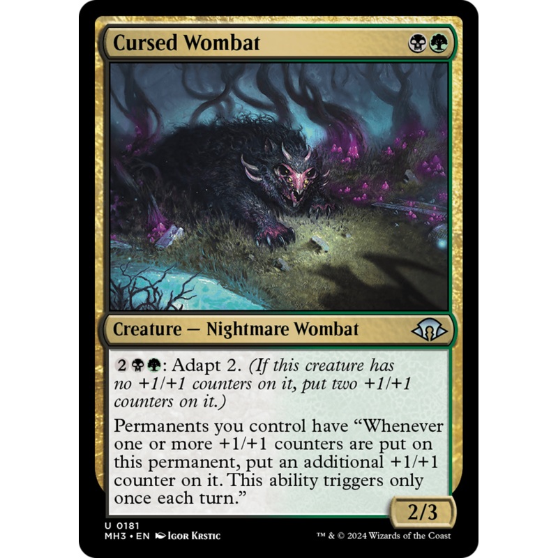 Cursed Wombat (MH3-181) – Modern Horizons 3 Foil [Uncommon]
