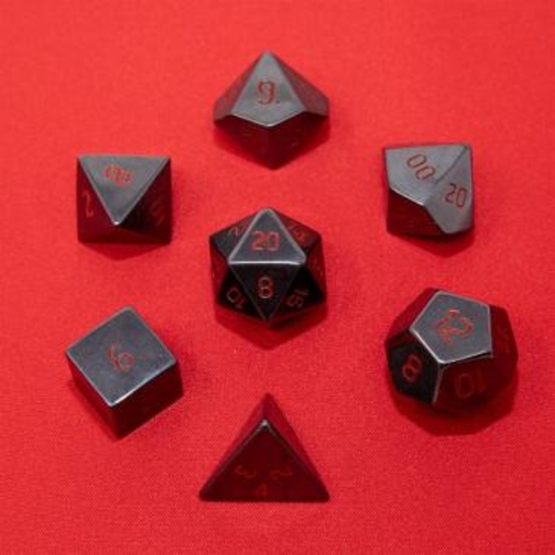 Ultra Pro Hematite Semi-Precious Gemstone 7ct Polyhedral Dice Set