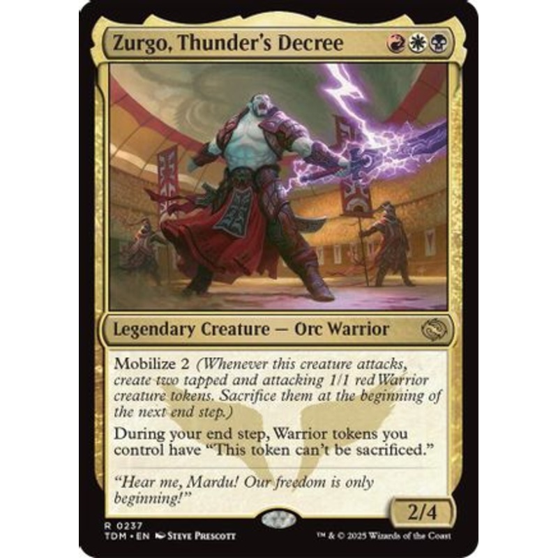 Zurgo, Thunder’s Decree (TDM-237) – Tarkir: Dragonstorm [Rare]