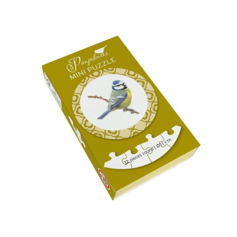 Blue Tit (Pimpelmees) 32 Piece Round Mini Puzzle
