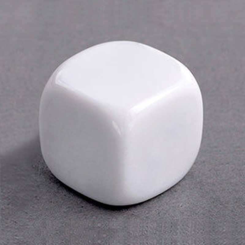 Blank White D6 Opaque (16mm)  Customizable Six-Sided Die | Milsims Games