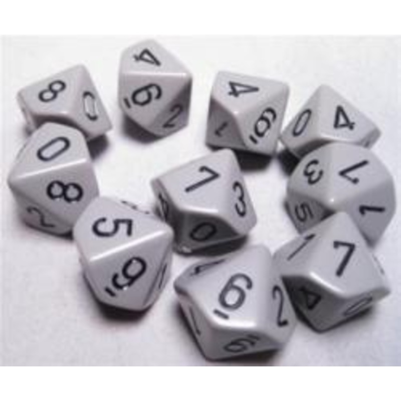 Opaque: Poly D10 Grey / Black (10)