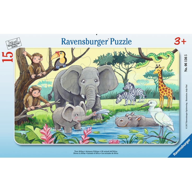 Animals of Africa 15 Piece Tray Puzzle by Ravensburger