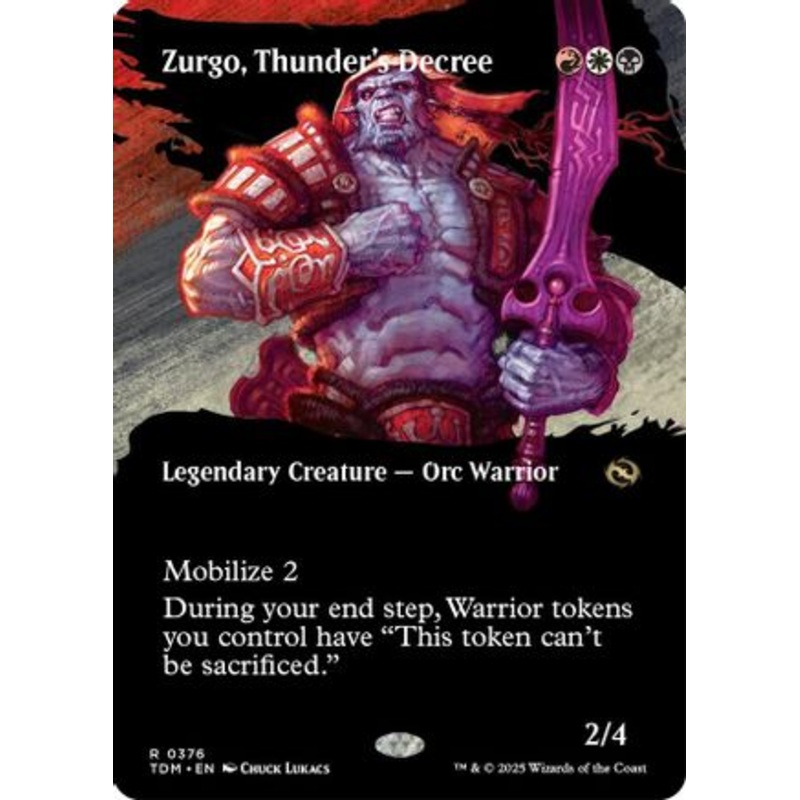 Zurgo, Thunder’s Decree (Borderless) (TDM-376) – Tarkir: Dragonstorm [Rare]