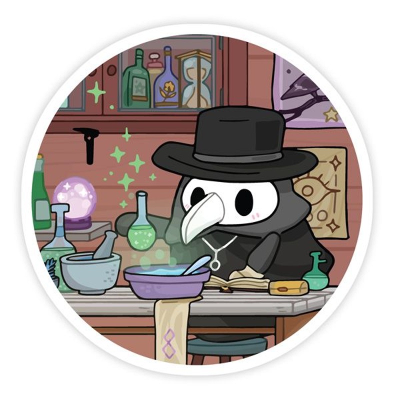 3″ Plague Doctor Lab Sticker