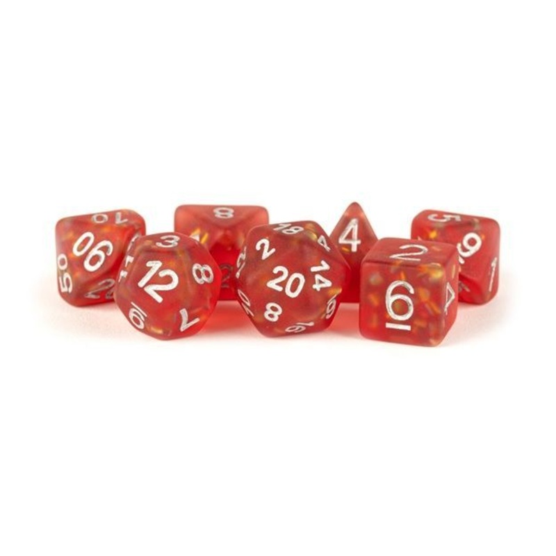 Metallic Dice Games Icy Opal Red 7ct Polyhedral Dice Set