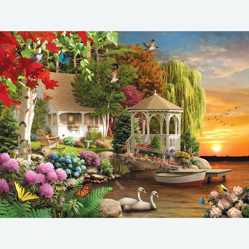 Bits and Pieces – 300 Large Piece Jigsaw Puzzle – Heaven on Earth – Spring Sunset Jigsaw by Artist Alan Giana