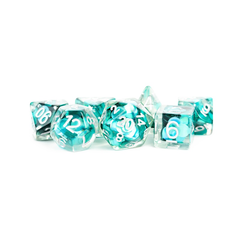 Metallic Dice Games 7ct Polyhedral Dice Set – Mermaid Scales 7ct Mermaid Scales