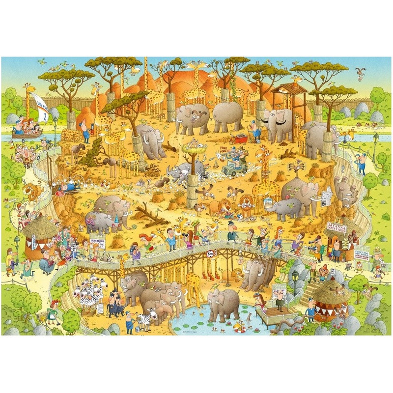 African Habitat by Marino Degano  1000 Piece Jigsaw Puzzle (Heye Funky Zoo Series)