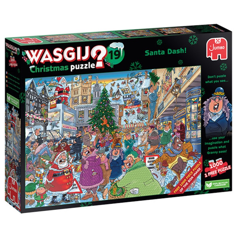 Wasgij Christmas #19: Santa Dash! 2x 1000 Piece Jigsaw Puzzle by Jumbo