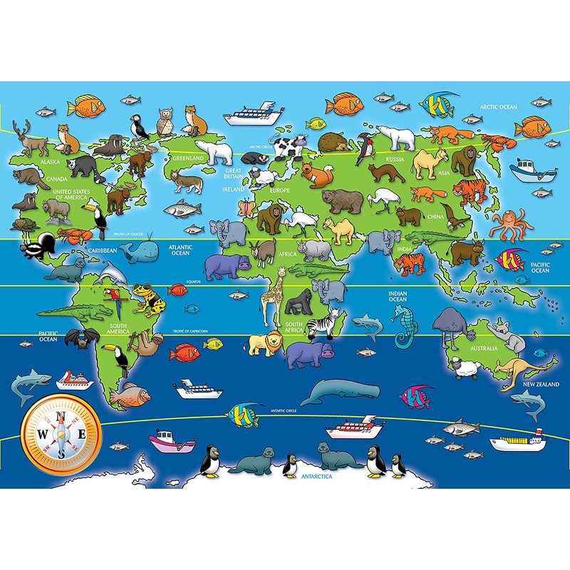 Animals of the World Giant Floor Puzzle  60 Piece Jigsaw Puzzle (Ravensburger)