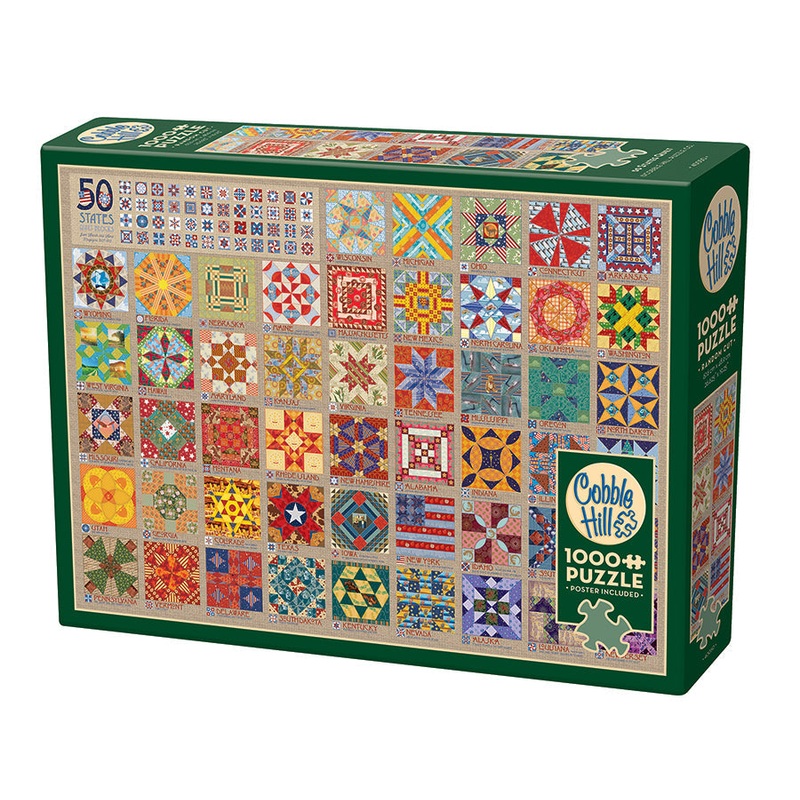 50 States Quilt Blocks 1000 Piece Jigsaw Puzzle by Cobble Hill