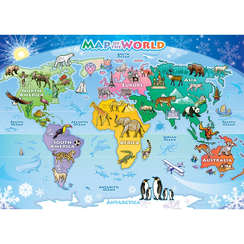 World Map 35 Piece Tray Jigsaw Puzzle by Cobble Hill