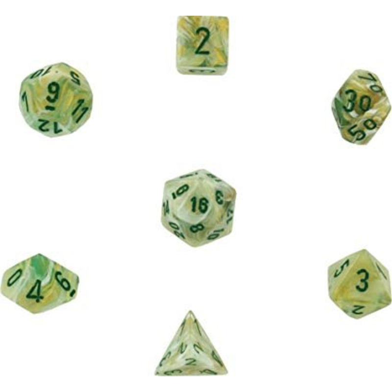 Chessex: Marble Green/dark green 7-Die Set