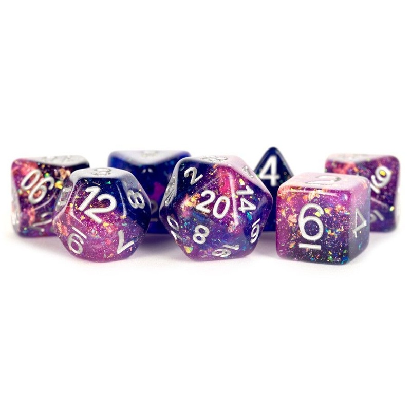 Metallic Dice Games 7ct Polyhedral Dice Set Eternal Purple-Blue with White 7ct ER Purple Blue/White