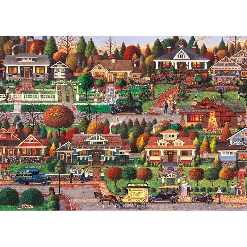 Buffalo Games – Charles Wysocki – Labor Day in Bungalowville – 300 Large Piece Jigsaw Puzzle