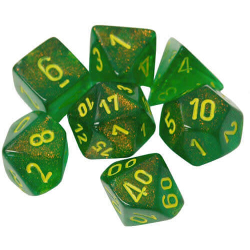 Chessex Borealis Maple/Yellow 7ct Polyhedral Set (27565) Poly BO Maple/Yellow