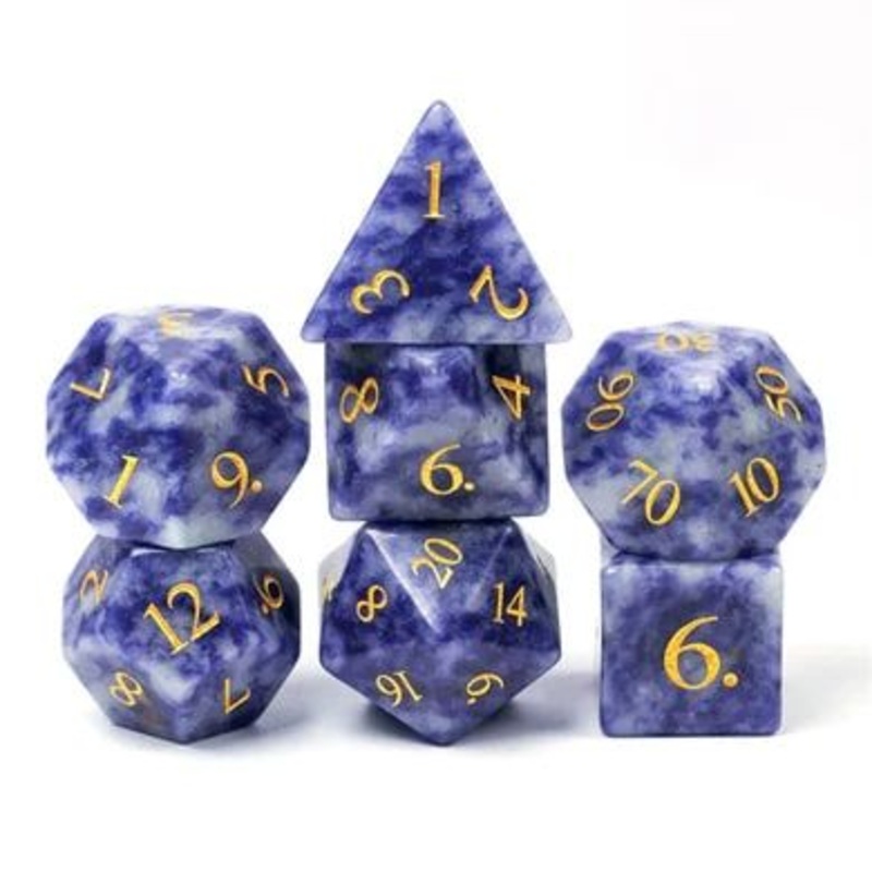Foam Brain Games 7ct Gemstone Polyhedral Dice Set Blue Dot