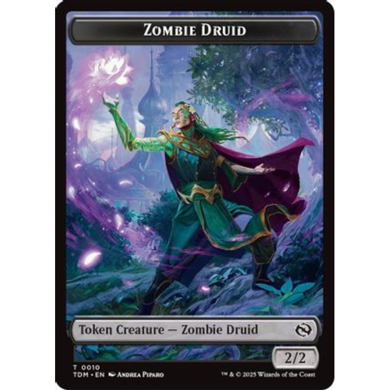 Zombie Druid // Treasure Double-Sided Token (TDM-10 // 16) – Tarkir: Dragonstorm Foil [Token]